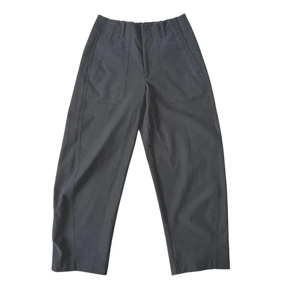 Athleta Black High Rise Utility Tapered Crop Pants Size 6 Stretch Canvas - Picture 2 of 9